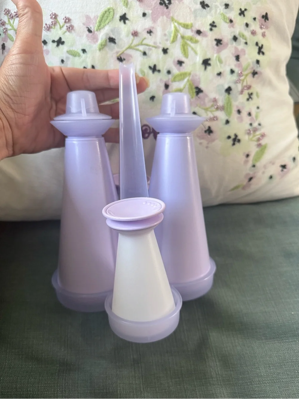Tupperware Lavender Plastic Cone Party Favor Dispensers